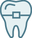 Animated tooth with braces icon