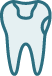 Animated tooth with two fillings icon