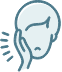 Animated person holding jaw in pain icon