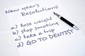 New Year's Resolution list that includes going to the dentist